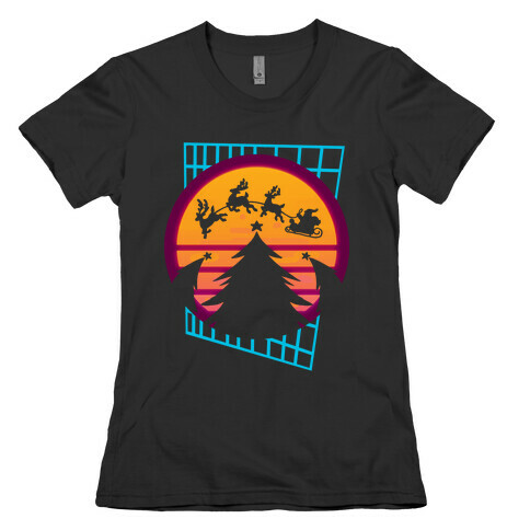 Synthwave Christmas Womens T-Shirt
