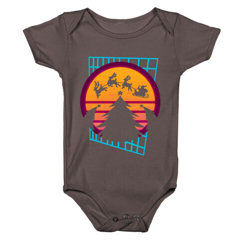 Synthwave Christmas Baby One-Piece