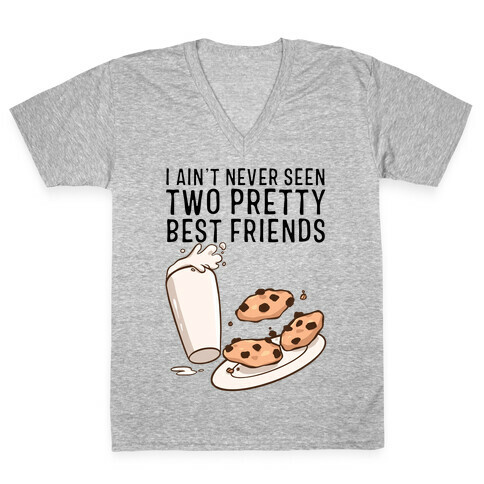 Best Friends Milk N' Cookies V-Neck Tee Shirt