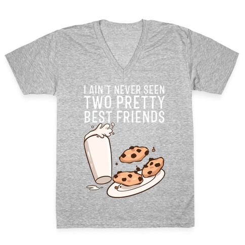 Best Friends Milk N' Cookies V-Neck Tee Shirt