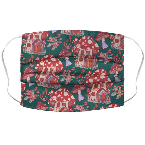 Fairy Mushroom House Pattern Accordion Face Mask