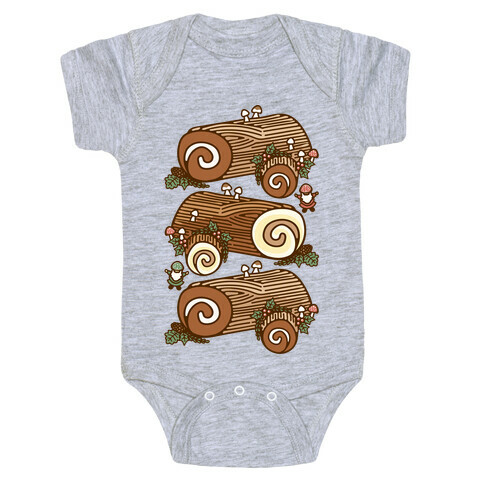 Holiday Yule Logs White Print Baby One-Piece