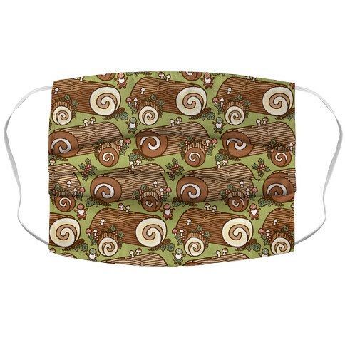 Holiday Yule Logs Pattern Accordion Face Mask