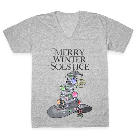 Merry Winter Solstice V-Neck Tee Shirt