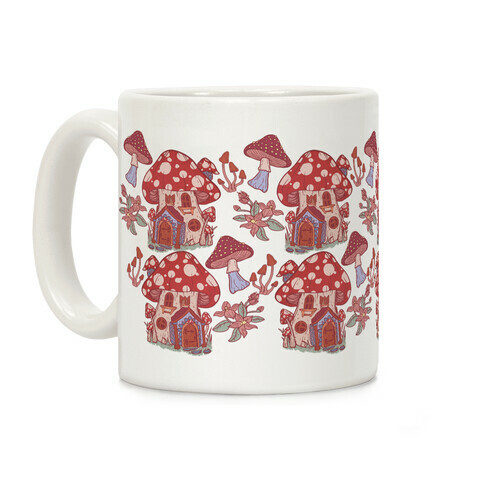 Fairy Mushroom House Pattern Coffee Mug