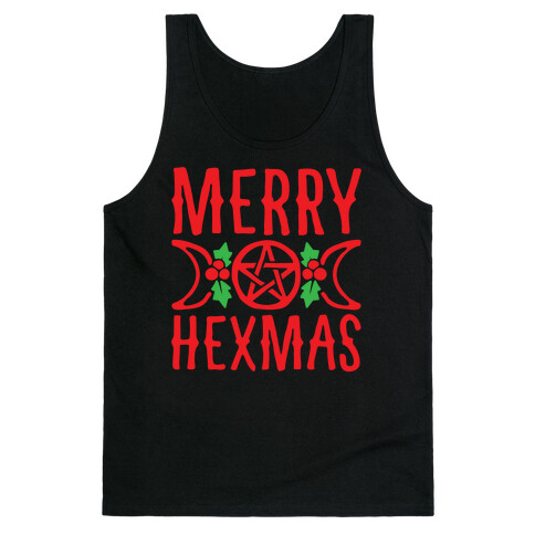 Merry Hexmas Parody White Print Tank Top