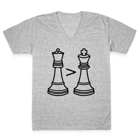 Queen Takes King V-Neck Tee Shirt