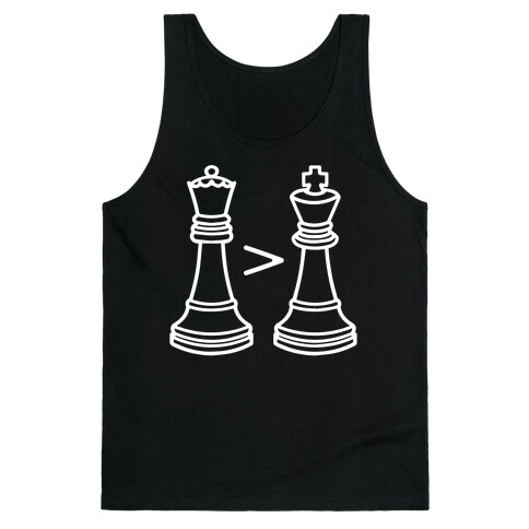 Queen Takes King White Print Tank Top