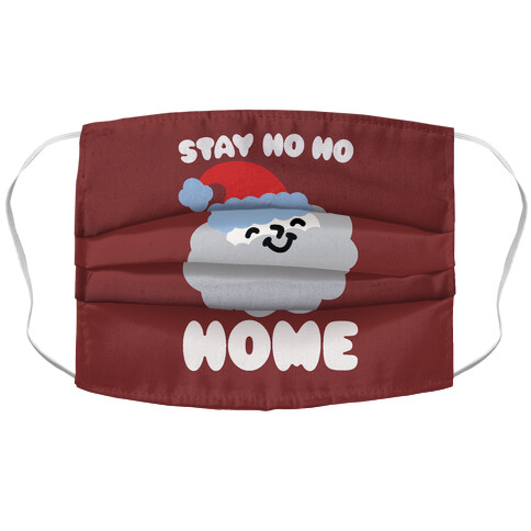 Stay Ho Ho Home White Print Accordion Face Mask