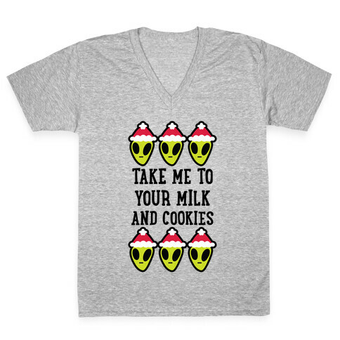 Take Me to Your Milk and Cookies V-Neck Tee Shirt