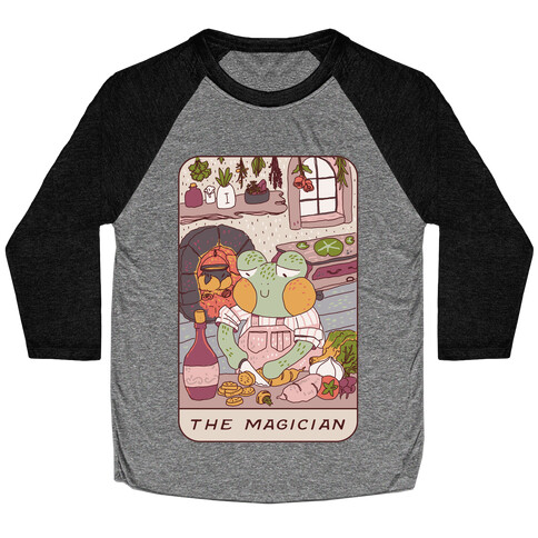 Cottagecore Magician Tarot Card Baseball Tee