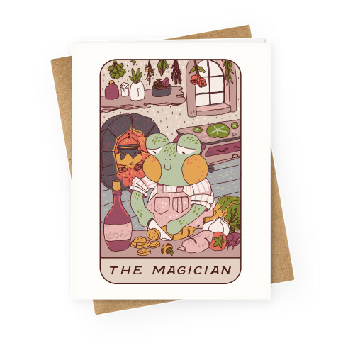 Cottagecore Magician Tarot Card Greeting Card