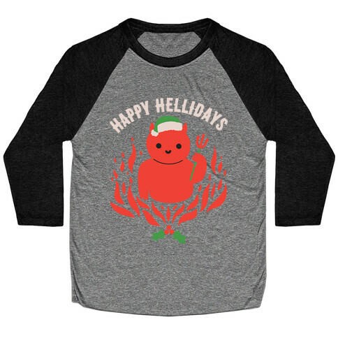 Happy Hellidays Christmas Devil Baseball Tee