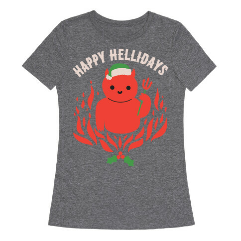 Happy Hellidays Christmas Devil Womens T-Shirt