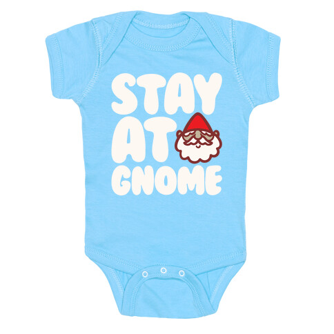 Stay At Gnome White Print Baby One-Piece