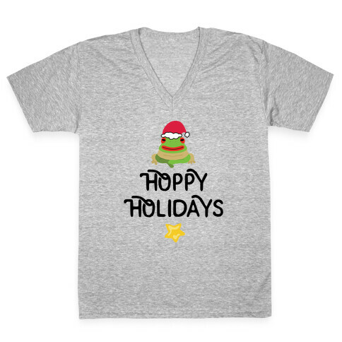 Hoppy Holidays Froggie V-Neck Tee Shirt