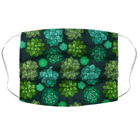 Green Succulent Pattern Accordion Face Mask