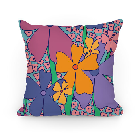 Happy Flower Pattern Pillow