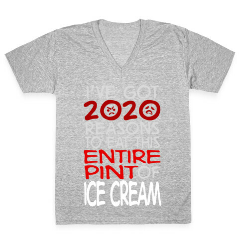 2020 Reasons To Eat Ice Cream V-Neck Tee Shirt