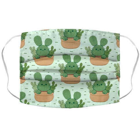 Bunny Ear Cactus Accordion Face Mask