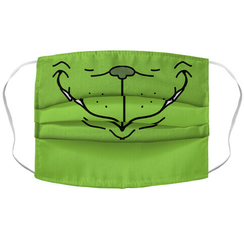 Green Christmas Monster Accordion Face Mask