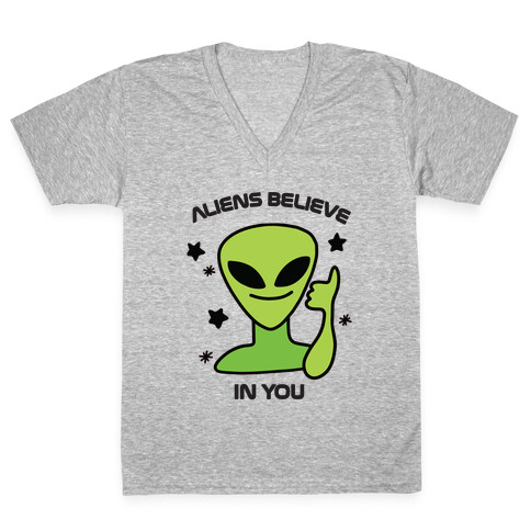 Aliens Believe in You V-Neck Tee Shirt