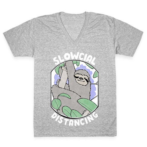 Slowcial Distancing V-Neck Tee Shirt