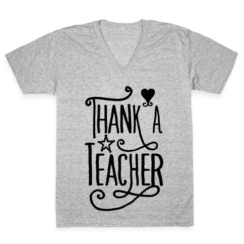 Thank A Teacher V-Neck Tee Shirt