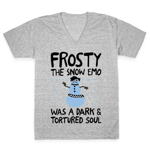 Frosty The Snow Emo Parody V-Neck Tee Shirt