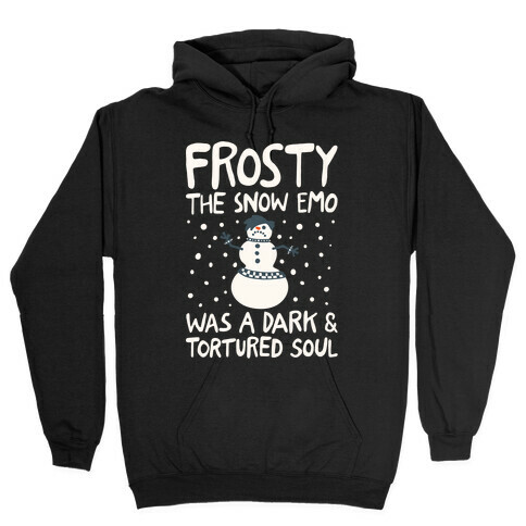 Frosty The Snow Emo Parody White Print Hooded Sweatshirt