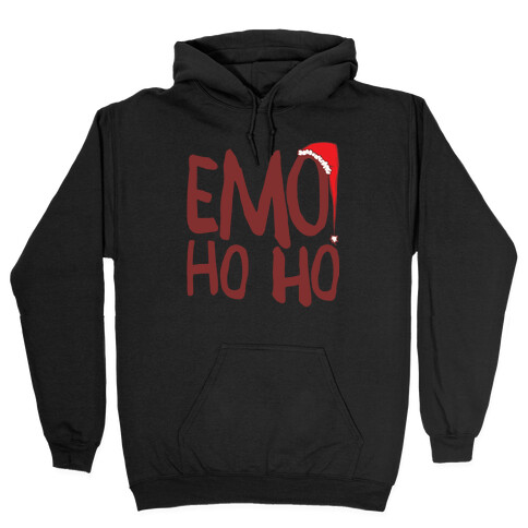 Emo Ho Ho White Print Hooded Sweatshirt