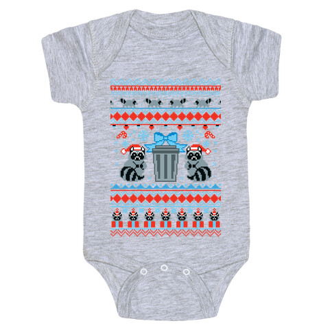 Raccoon Ugly Christmas Sweater Baby One-Piece