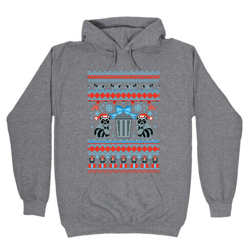 Raccoon Ugly Christmas Sweater Hooded Sweatshirt