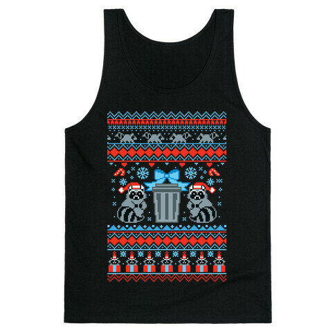 Raccoon Ugly Christmas Sweater Tank Top