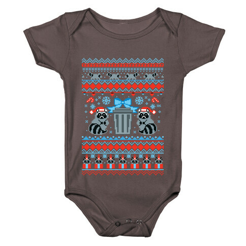 Raccoon Ugly Christmas Sweater Baby One-Piece
