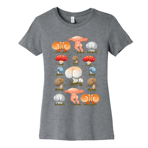 Butt Mushroom Pattern Womens T-Shirt