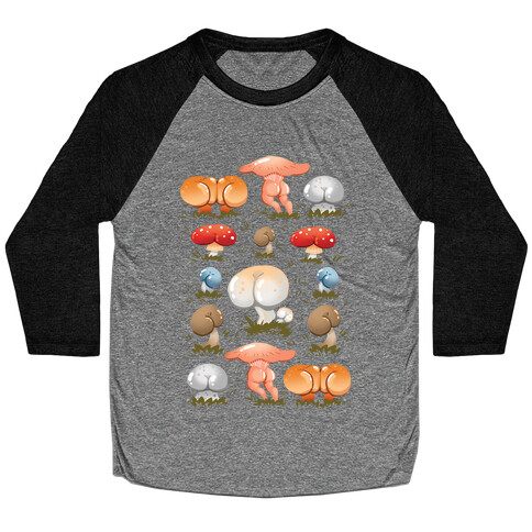 Butt Mushroom Pattern Baseball Tee