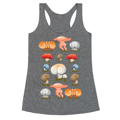 Butt Mushroom Pattern Racerback Tank Top