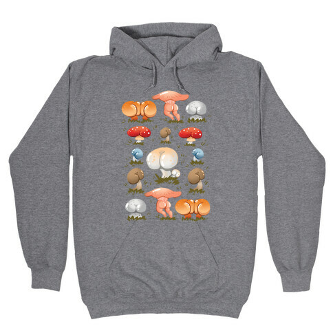 Butt Mushroom Pattern Hooded Sweatshirt