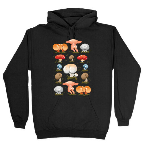 Butt Mushroom Pattern Hooded Sweatshirt