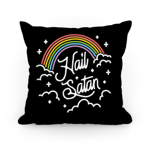 Hail Satan Rainbow Pillow