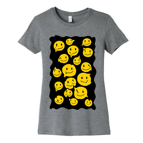 Melting Smiley Faces Womens T-Shirt