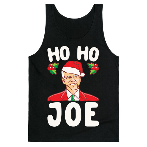 Ho Ho Joe Parody White Print Tank Top