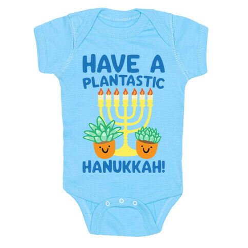 Have A Plantastic Hanukkah White Print Baby One-Piece