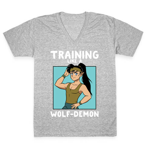 Training Like A Wolf-Demon V-Neck Tee Shirt