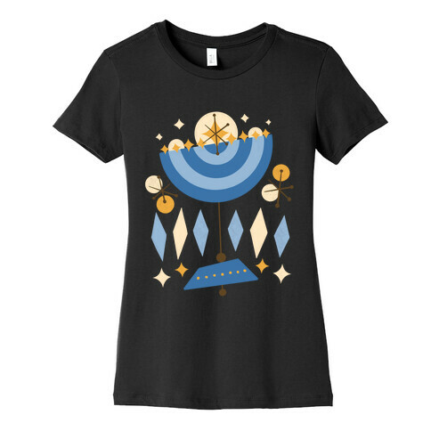 Mid-Century Modern Menorah (Hanukkah) Womens T-Shirt