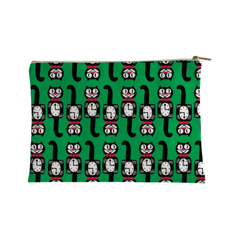 Retro Christmas Cat Clock Pattern Accessory Bag