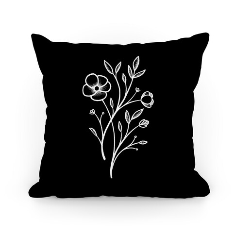 Wildflower Stippled Tattoo Pillow