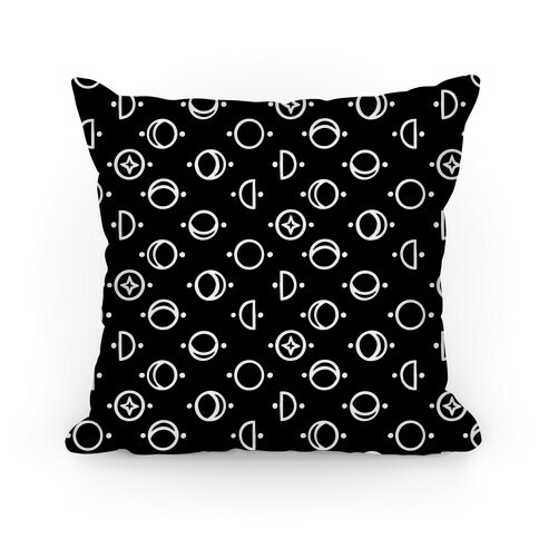 Moon Glyphs Pattern Pillow