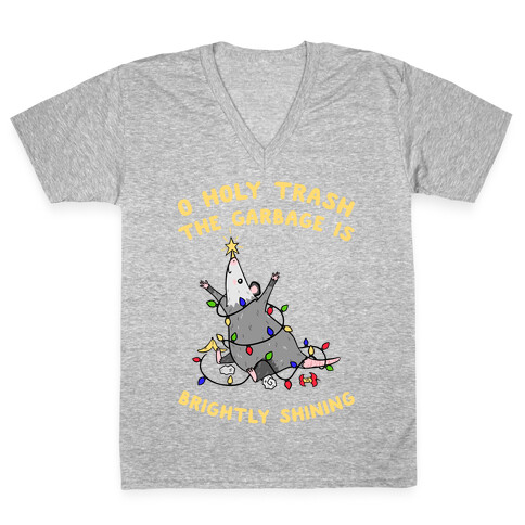 O Holy Trash The Garbage Is Brightly Shining V-Neck Tee Shirt